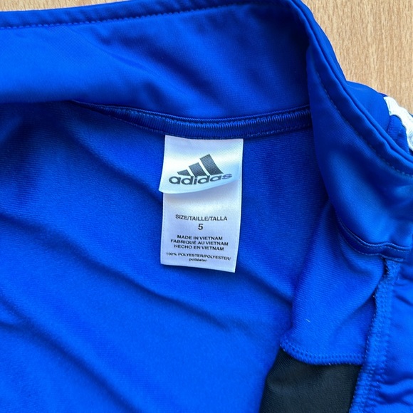 Adidas Blue and White Track Jacket Boys Size 5 - Picture 8 of 9